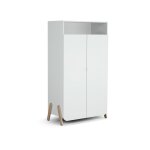 Armoire 2 portes + 1 niche en bois de htre pirate blanc
