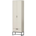 Armoire 2 portes 1 tiroir en pin brouillard