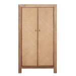 Armoire 2 portes en bois d'orme recycl et bambou