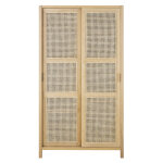 Armoire 2 portes coulissantes et cannage en rotin