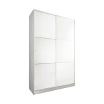Armoire 2 portes effet bois blanc 120x50 cm