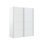 Armoire 2 portes effet bois blanc brillant 150x60 cm
