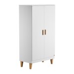 Armoire 2 portes avec 2 tagres et 1 penderie l100 x h186 cm - blanc