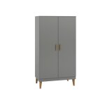 Armoire 2 portes gris et chne