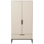 Armoire 2 portes en pin beige