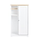 Armoire avec 3 étagères et 1 porte - papier toilette effet bois blanc Armoire avec 3 étagères et 1 porte - papier toilette effet bois blanc