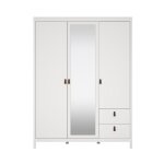Armoire 3 portes dont 1 miroir et 2 tiroirs l150 cm - blanc Armoire 3 portes dont 1 miroir et 2 tiroirs l150 cm - blanc