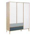 Armoire 3 portes 2 tiroirs effet bois Armoire 3 portes 2 tiroirs effet bois