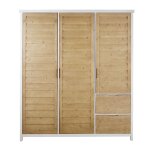 Armoire 3 portes 2 tiroirs en pica massif l175