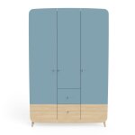 Armoire 3 portes et 4 tiroirs - bleu Armoire 3 portes et 4 tiroirs - bleu