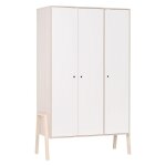 Armoire 3 portes, 5 étagères et 1 penderie - blanc et beige Armoire 3 portes, 5 étagères et 1 penderie - blanc et beige