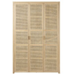 Armoire 3 portes avec cannage en rotin l135