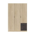 Armoire 3 portes effet bois beige 121 x52 cm Armoire 3 portes effet bois beige 121 x52 cm
