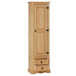 Armoire 8 �tag�res 2 tiroirs en bois massif finition cir�e