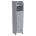 Armoire d angle avec porte et tagres effet bois gris mystique