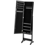 Armoire  bijoux cosmtique avec miroir inclinable 4 tagres noir