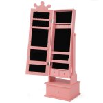 Armoire  bijoux pour enfant avec miroir pleine longueur rose