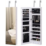 Armoire  bijoux miroir  suspendre 2 en 1 verrouillable led intrieur