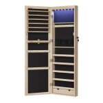 Armoire  bijoux avec miroir en verre couleur chne