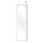 Armoire  bijoux mural miroir et lumiere led blanc 120 x 36, 5 x 11, 5cm