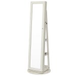 Armoire  bijoux pivotant  360 effet bois blanc bois gristre