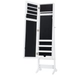 Armoire  bijoux sur pied avec miroir blanc 30 x 35 x 144cm