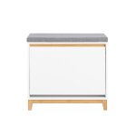 Armoire � chaussures avec 1 abattants et 1 coussin effet bois blanc