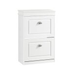 Armoire � chaussures 2 abattants effet bois blanc