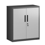 Armoire de classement avec 2 portes verrouillable argent / noir