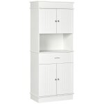 Armoire de cuisine 4 portes tiroir coulissant bois blanc