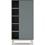 Armoire enfant 1 porte en bois vert kaki 90 cm Armoire enfant 1 porte en bois vert kaki 90 cm