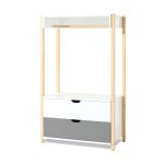 Armoire d'enfant montessori (crochet et tiroirs) bois / anthracite Armoire d'enfant montessori (crochet et tiroirs) bois / anthracite