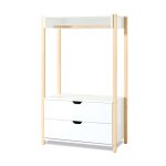 Armoire d'enfant montessori (crochet et tiroirs) bois / blanc Armoire d'enfant montessori (crochet et tiroirs) bois / blanc