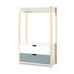 Armoire d'enfant montessori (crochet et tiroirs) bois / vert Armoire d'enfant montessori (crochet et tiroirs) bois / vert