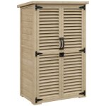 Armoire de jardin verrouillable en bois naturel