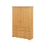 Armoire à linge avec 2 portes et 3 tiroirs en pin Armoire à linge avec 2 portes et 3 tiroirs en pin