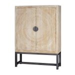 Armoire en manguier et pieds en mtal blanc vieilli