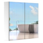 Armoire miroir murale salle de bain 2 portes 2 étagères acier inox. Armoire miroir murale salle de bain 2 portes 2 étagères acier inox.