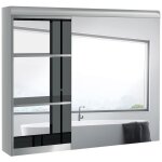 Armoire miroir salle de bain porte 4 tagres acier inox.