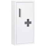 Armoire à pharmacie 2 étagères logo croix transparent acier blanc Armoire à pharmacie 2 étagères logo croix transparent acier blanc