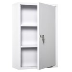 Armoire à pharmacie verrouillable étagères 3 niveaux clés métal blanc Armoire à pharmacie verrouillable étagères 3 niveaux clés métal blanc