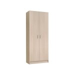 Armoire polyvalente  2 portes effet bois beige 73x37 cm