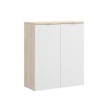 Armoire polyvalente  2 portes effet bois beige, blanc 79x40 cm