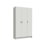 Armoire polyvalente  2 portes effet bois blanc 109x37 cm