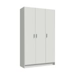 Armoire polyvalente  2 portes effet bois blanc 109x37h180 cm