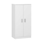 Armoire polyvalente � 2 portes effet bois blanc 55x36 cm