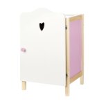 Armoire poupe en bois laqu blanc et rose