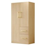 Armoire de rangement en bois avec portes, tiroirs