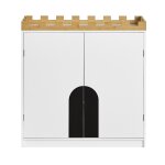 Armoire de rangement pour enfants 2 portes effet bois blanc