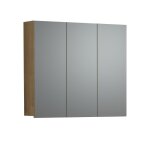 Armoire de toilette 3 portes miroir l90 cm - effet chêne Armoire de toilette 3 portes miroir l90 cm - effet chêne